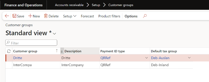 Customer groups mit Payment ID Vorbelegung
