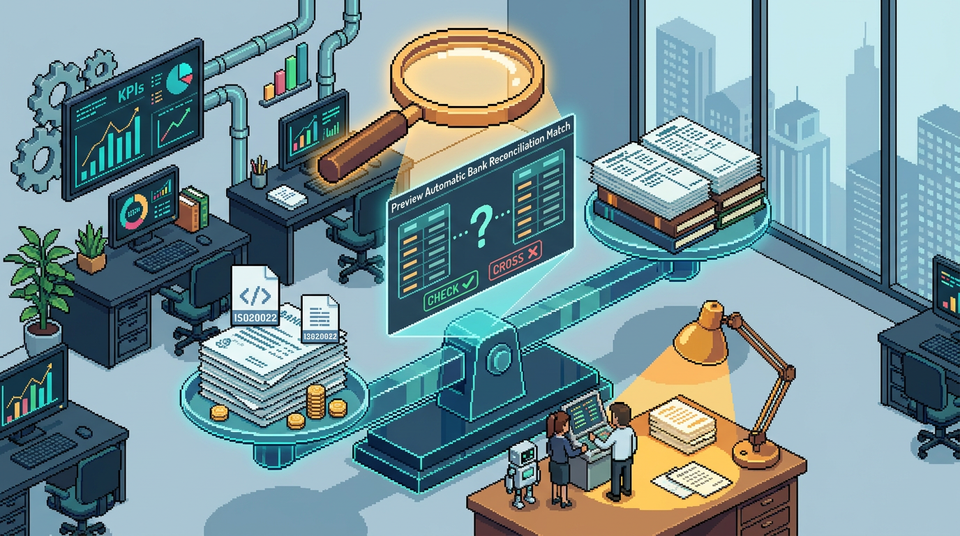 Pixel art cover: Dynamics 365 Finance 10.0.49: Preview Automatic Bank Reconciliation Matches