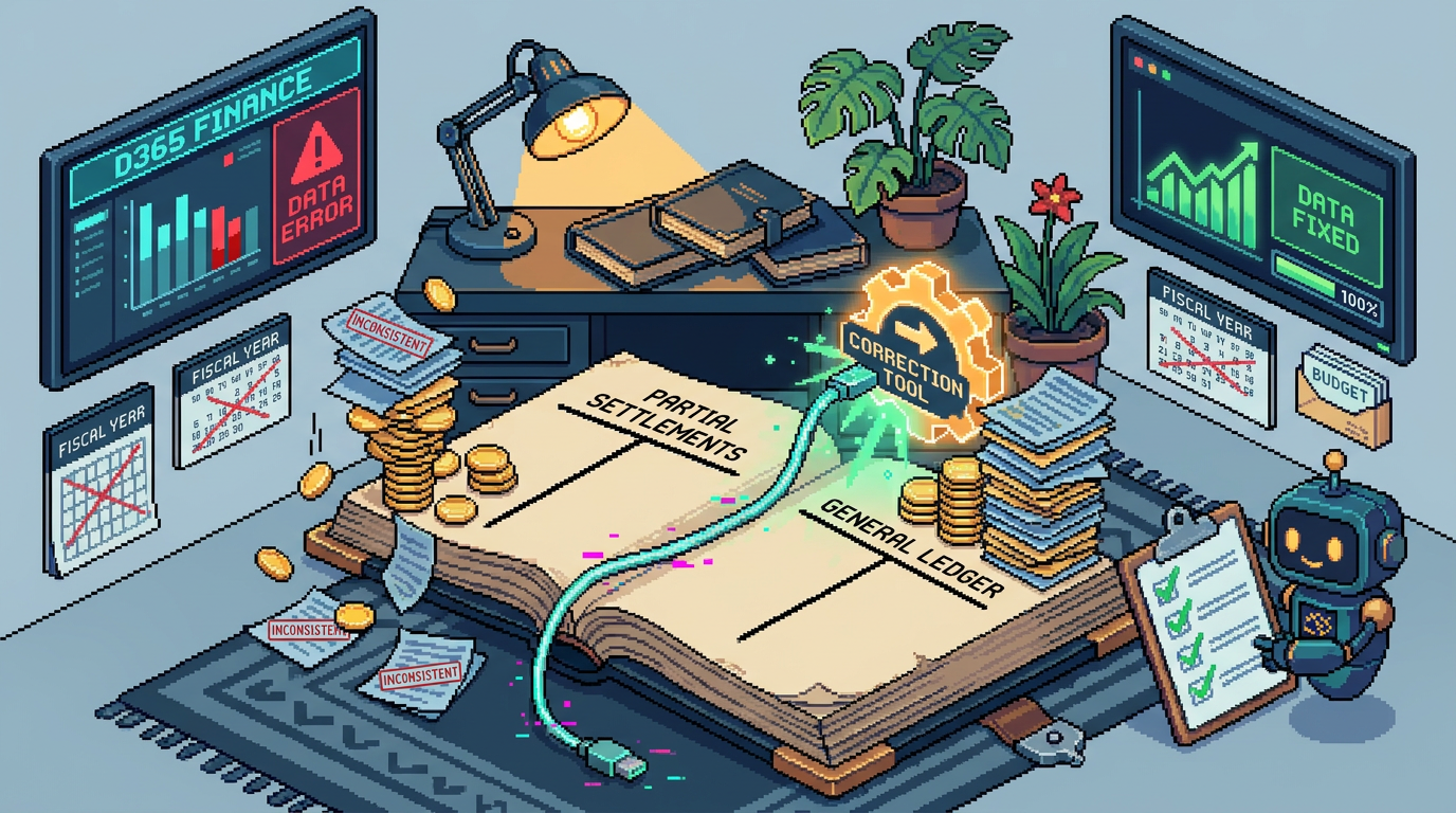 Pixel art cover: D365 Finance 10.0.48: Correcting Inconsistent Ledger Settlement Data