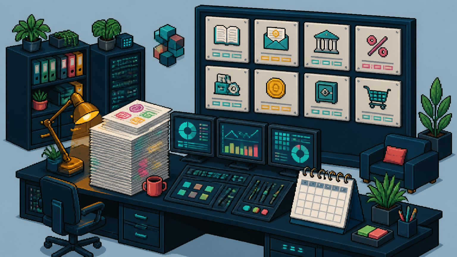 Pixel art cover: Dynamics 365 Finance 10.0.49 release overview for finance teams